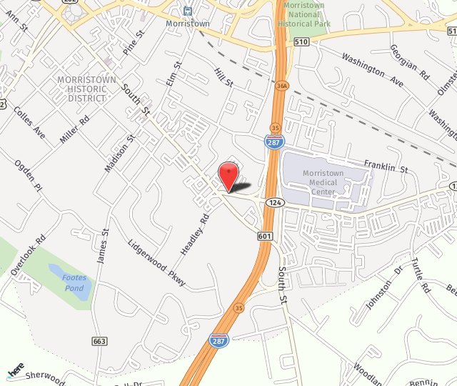 Location Map: 10 Madison Ave Morristown, NJ 07960